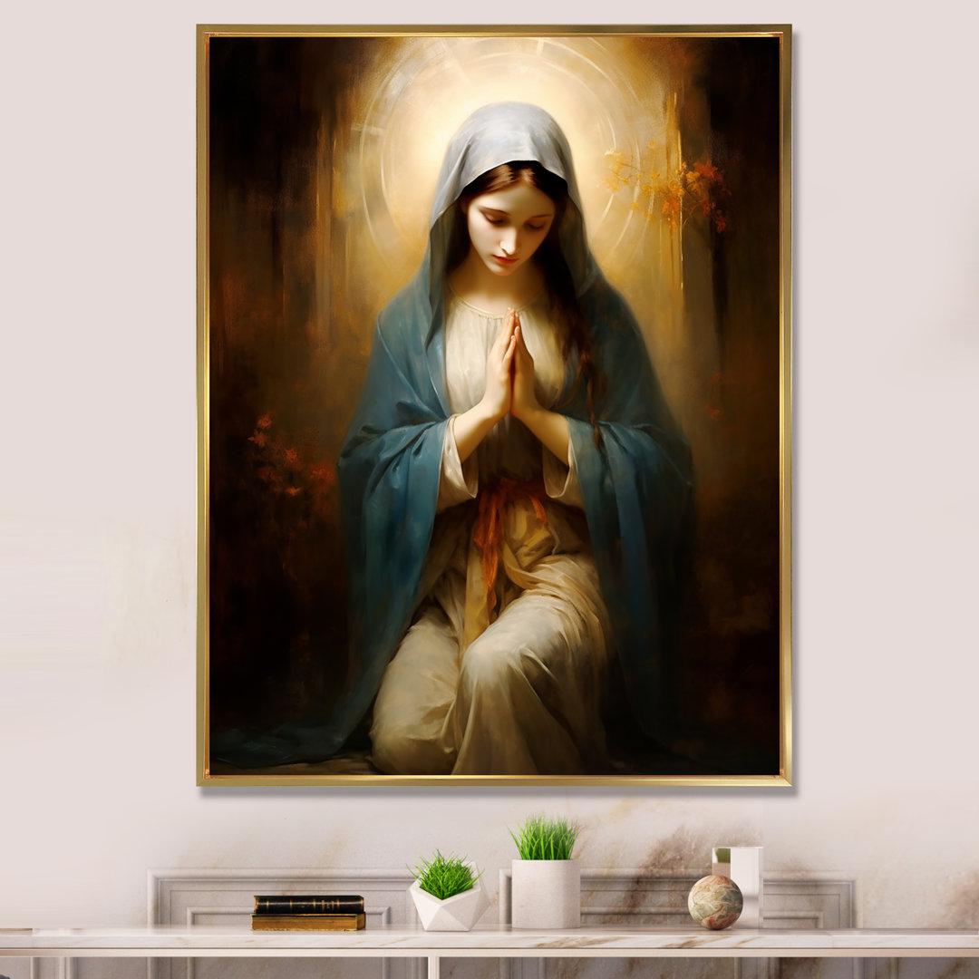 Mother Mary Christian Portrait III - Christianism Wall Art Astoria Grand Overall 