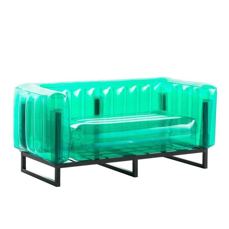Yomi 151cm Wide Patio Sofa with Cushions, Green