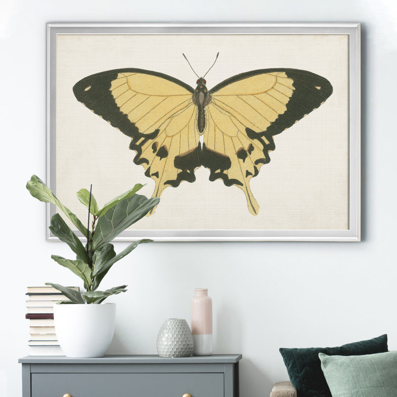 «Beautiful Butterfly I», impression sur toile encadrée, H 30,5 po x l 42,5 po x P 1,5 po, Argent