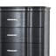 Commode haute 5 tiroirs Eleena, bois massif noir, accents de cristal-117559392