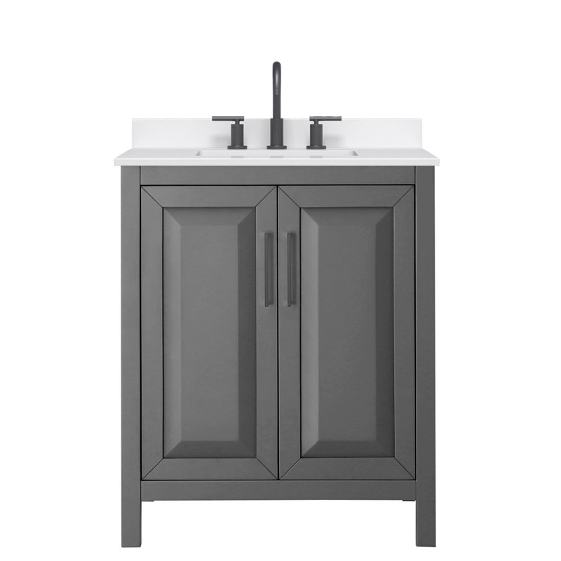 Daria 30'' W Vanity, Matte Black, Gray, Giotto Quartz