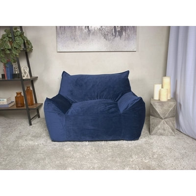 Velveteen Bean Bag Chair With Armrests