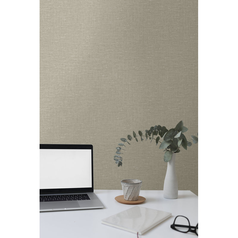 Rouleau de papier peint en vinyle gaufré Carius L 27 pi x l 27 po Carius, Taupe