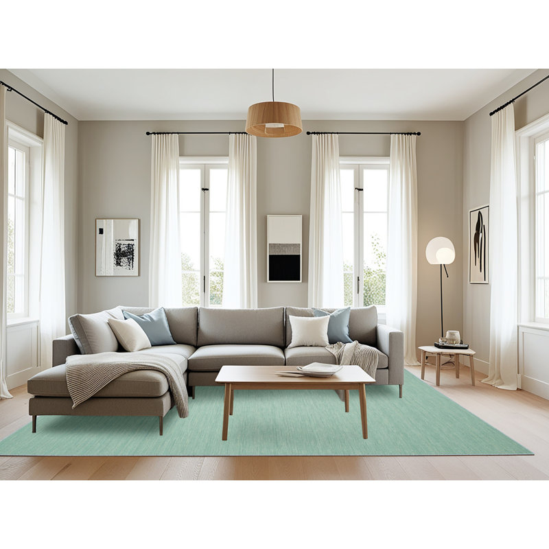 Tapis de zone vert contemporaine, Rectangle 8 pi x 12 pi