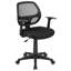 Chaise de bureau pivotante à dossier moyen avec siège rembourré et accoudoirs en forme de T Bonavant