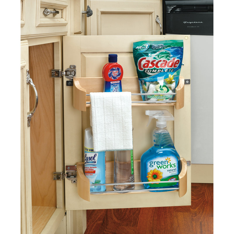 Rev-A-Shelf 4231-11-52 11 Inch Wooden Cabinet Door Storage Tray with Rails, 7.72" W