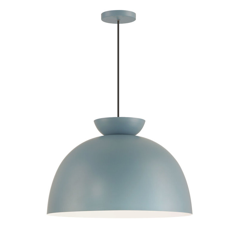 Avey 1 - Light Dome Pendant, Blue/Black, 13.25" H x 20" W x 20" D