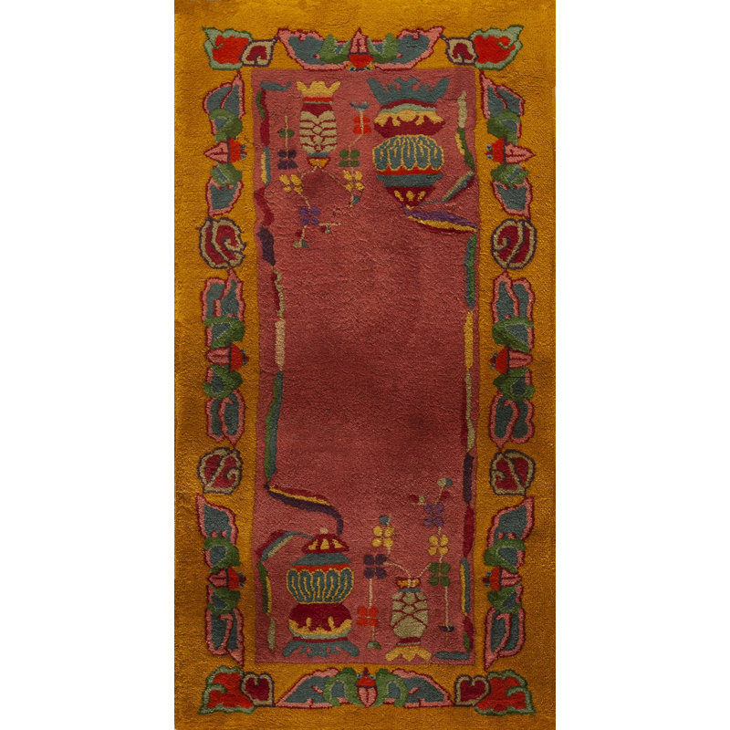 Antique Rectangle Chinese - Art Deco Small Scatter Size 1920s Wool Knotted Rug