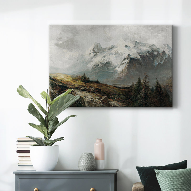 Paysage rétro - Toile tendue avec châssis, H 41 po x l 61 po x P 1,5 po, Toile tendue