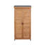 Remise de rangement extérieure en bois avec grande armoire à outils verticale en métal pour la cour de jardin