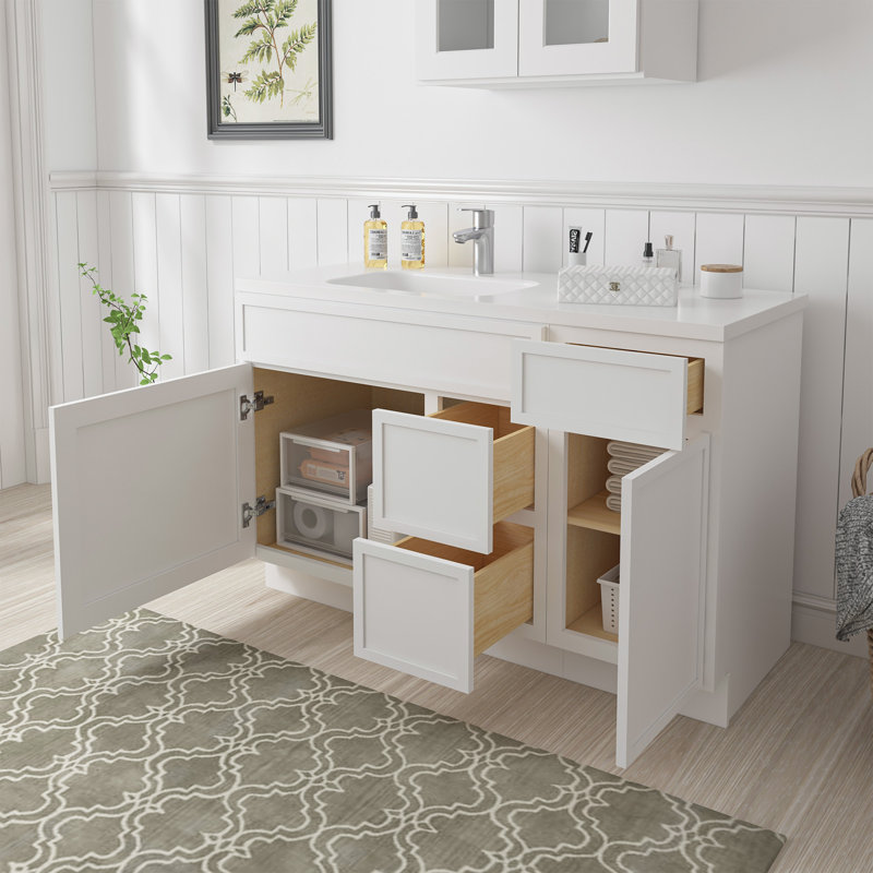 51'' Single Bathroom Vanity Base Only, White