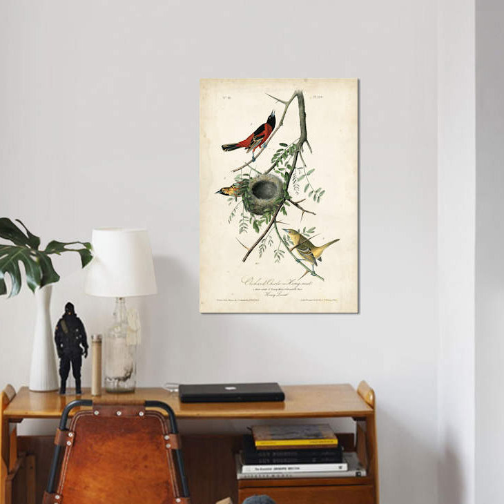 « verger orioles », impression sur toile, H 60 po x l 40po x P 1,5 po, Pas de tapis, Toile tendue