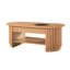 Table basse ovale cannelée avec plateau en verre et tiroirs pour le rangement de salon moderne-623275132