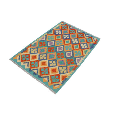 Tapis tribal / géométrique / sud-ouest en laine tissé à la main de style rectangulaire de 3 pi 5 po x 5 pi 1 po Cedorah