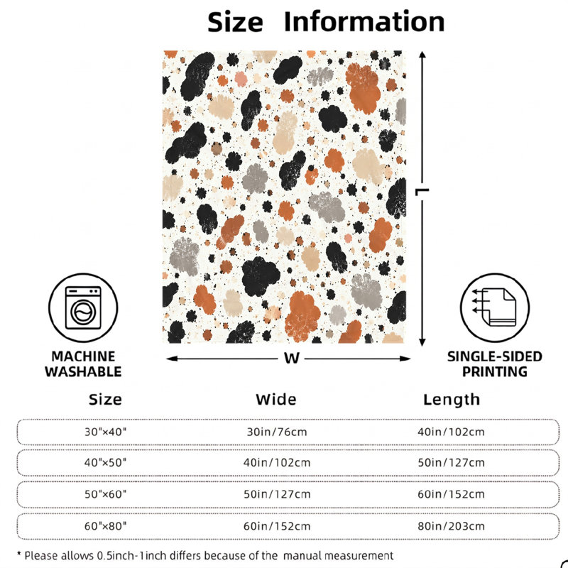 1Pcs Abstract Cloud Print Fleece Blanket – Artistic Design, Single-Sided;Cozy and WarmMachine WashablePerfect for Home Decor, Sofa, Couch, BedIdeal Living Room BedroomA Decorative Functional Accessory. Bedding item