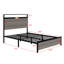 Base de lit plateforme avec tête de lit à DEL avec rangement et 2 USB, grand rangement sous le lit-301821674
