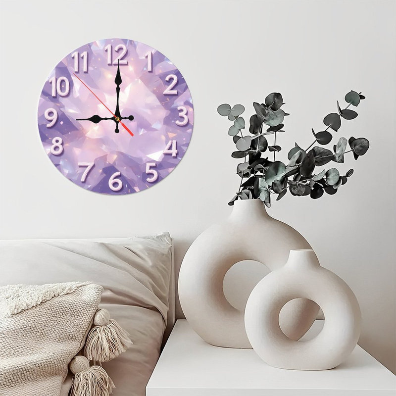 Horloge en cristal mauve
