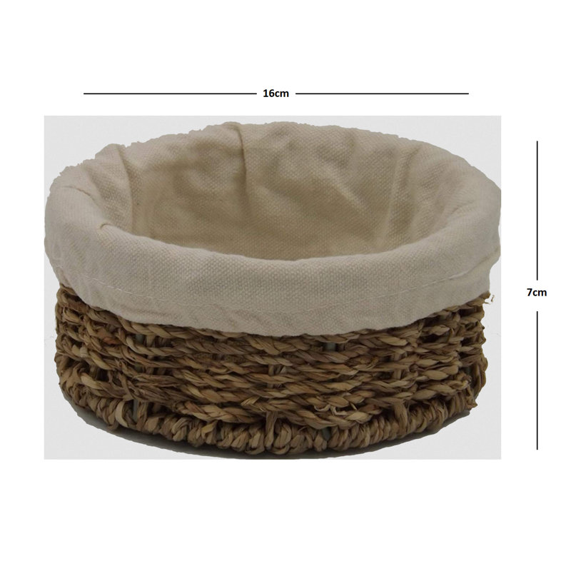 Hand Woven Wicker Laundry Basket, 7cm H x 16cm W x 16cm D