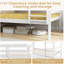 Lit superposé simple en pin blanc avec fonctionnalité détachable, garde-corps élevés, 3 marches, sans sommier, peu encombrant pour la chambre à coucher en bois, couleur, espace de rangement intégré pour adolescents de 11,81 po