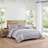 Tommy Hilfiger Bold Stripe Textured Cotton Grey Comforter Set-113930653-113930654