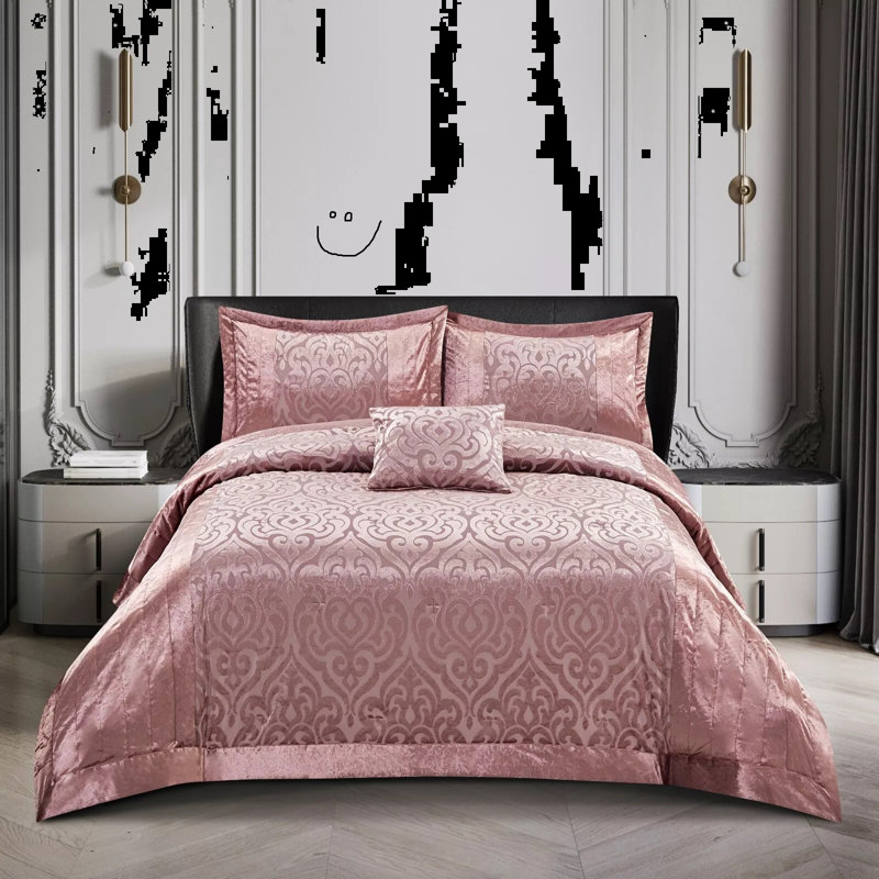 Wanship Polyester Bedspread with Pillow Shams Included, Silver, Super King Quilt + 2 Standard Shams