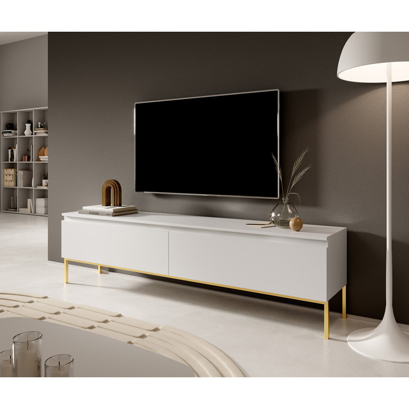 Shaima Unfinished TV Stand for TVs up to 75, White, 46cm H x 444.5cm W x 32cm D