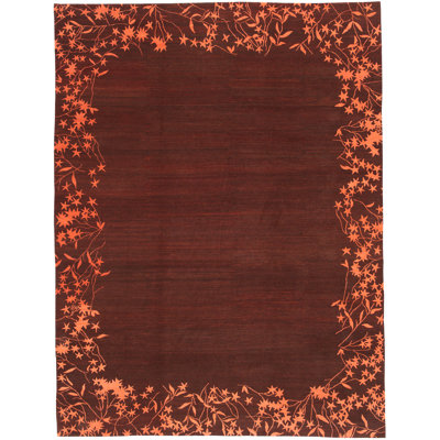 Starflowers Ii Hand-Knotted Area Rug in Raisin
