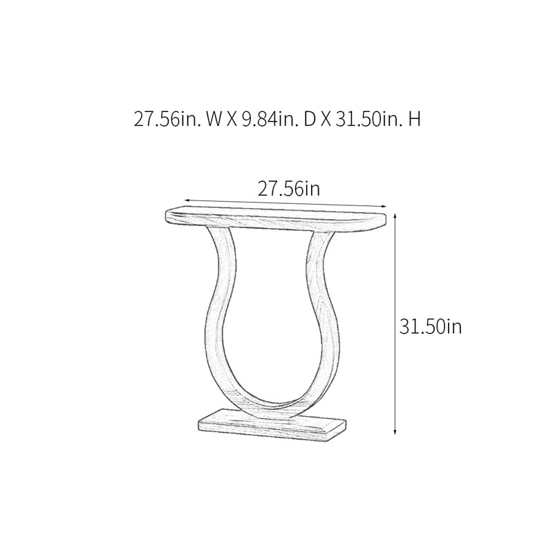Console Modern Minimalist, H 31,5 po x l 27,56 po x P 9,84 po, Marron foncé