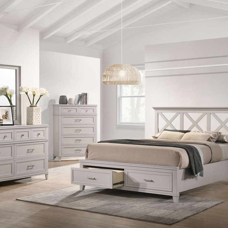 Commode 6 tiroirs grise