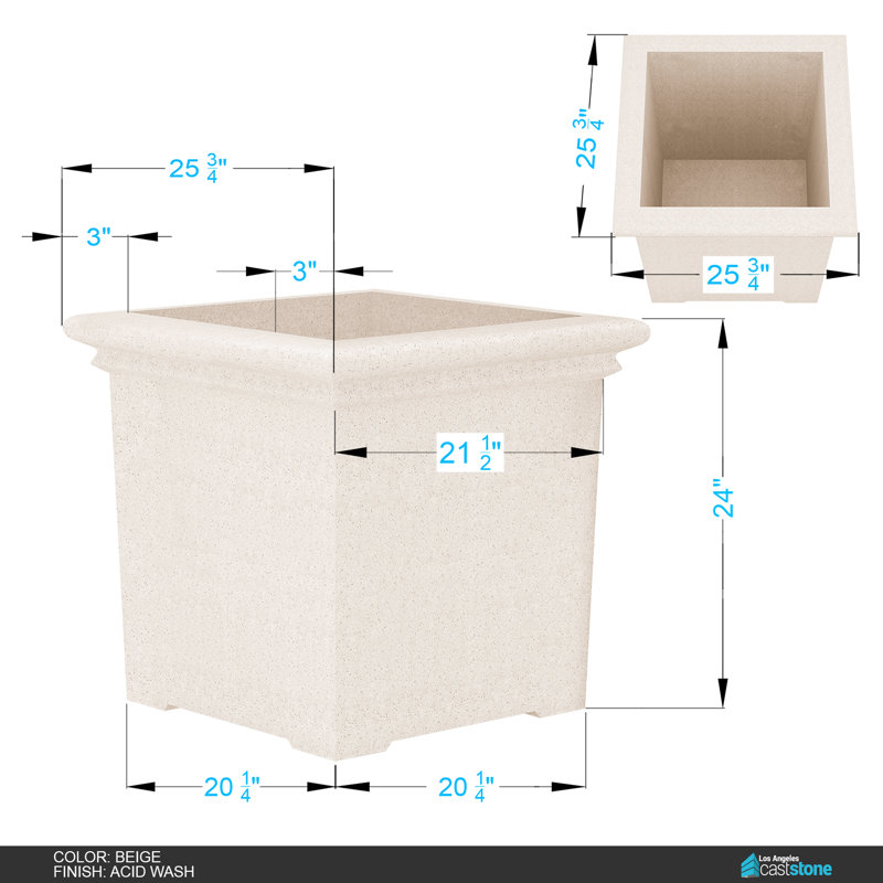 Concrete Planter, Acid Wash Beige