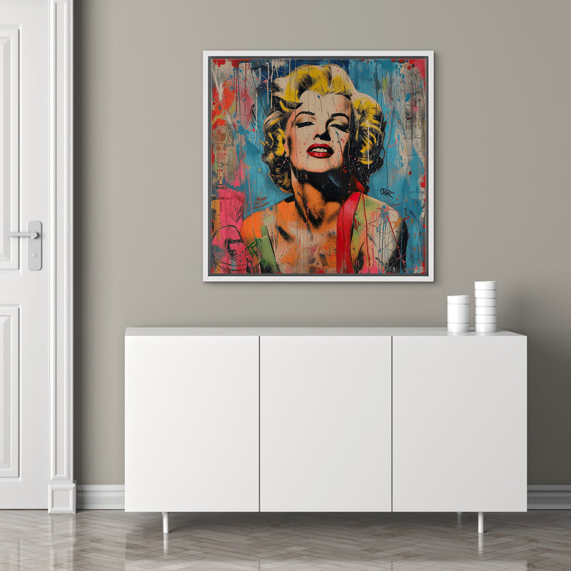 «Pop Urban Street» par Marilyn Monroe, graffiti éclatant, Portrait de la chambre de la jeune fille, impression sur toile encadrée