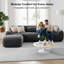 Canapé modulaire en L doux et moelleux en tissu moelleux avec repose-pieds, pouf 32D haute densité avec coussins décoratifs, aucun assemblage requis-1359421709