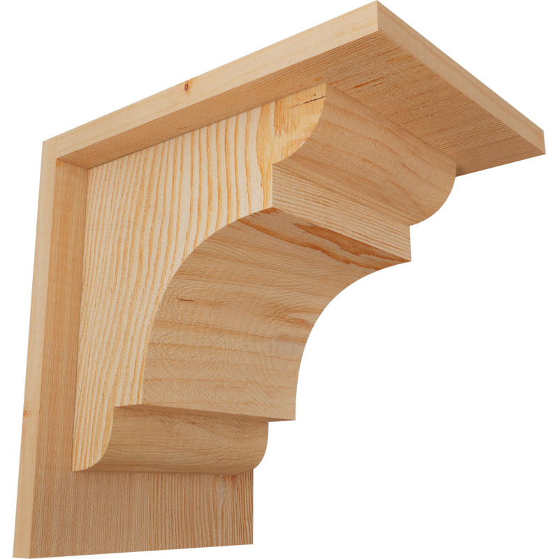 New Brighton Corbel avec plaque arrière, H 10 po x l 7,5 po x P 10 po, Sapin de Douglas, Lisse