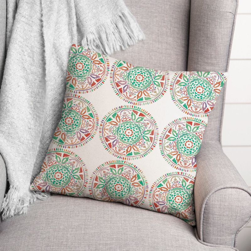 Housse et insert de coussin extérieur d'extérieur, Sarcelle / Mauve