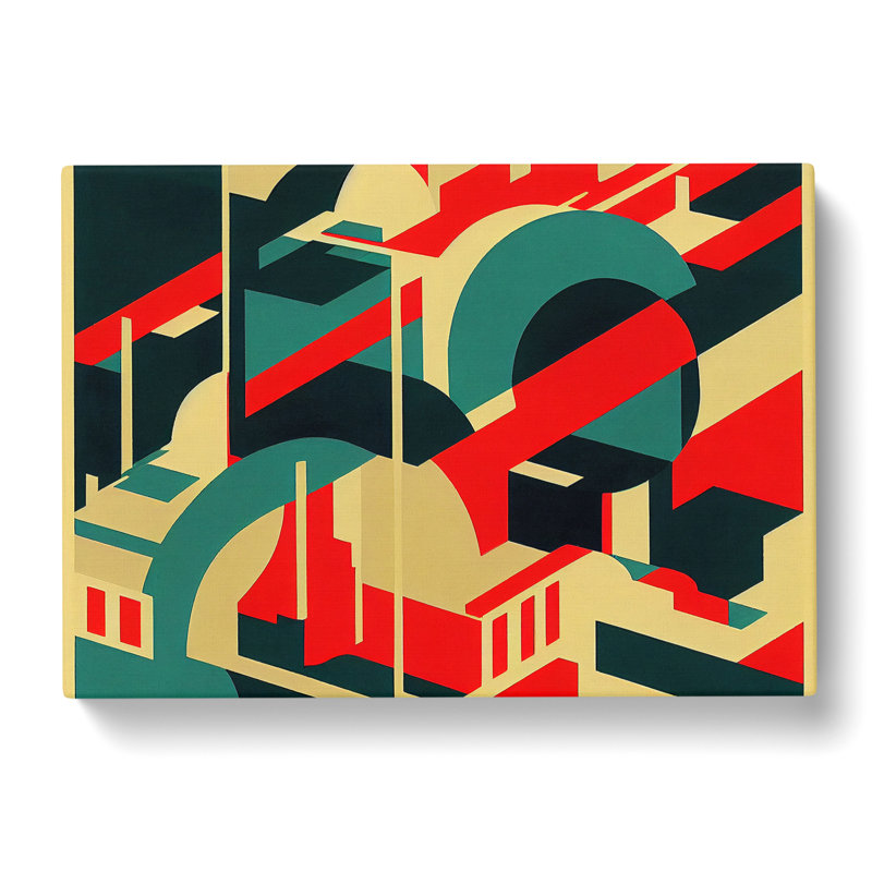 Bauhaus Abstract Architecture - Wrapped Canvas, 40cm H x 60cm W x 3cm D