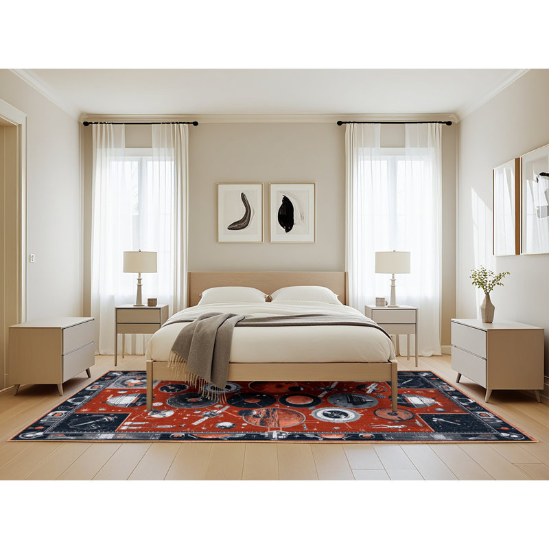 Tapis brun lavable à la machine, Rectangle de 5 pi x 8 pi