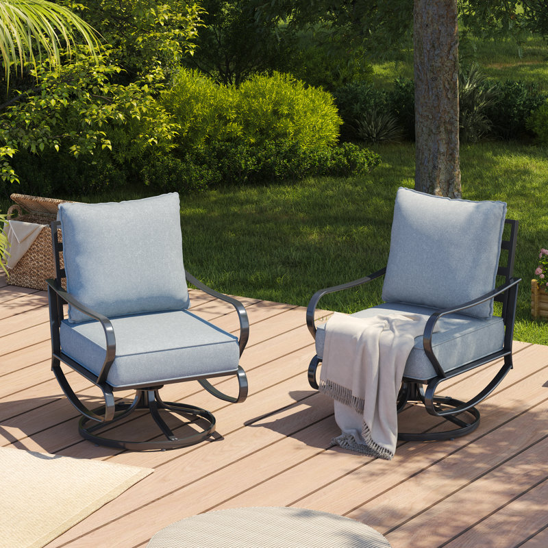2-Person Swivel Chair, Gray, No