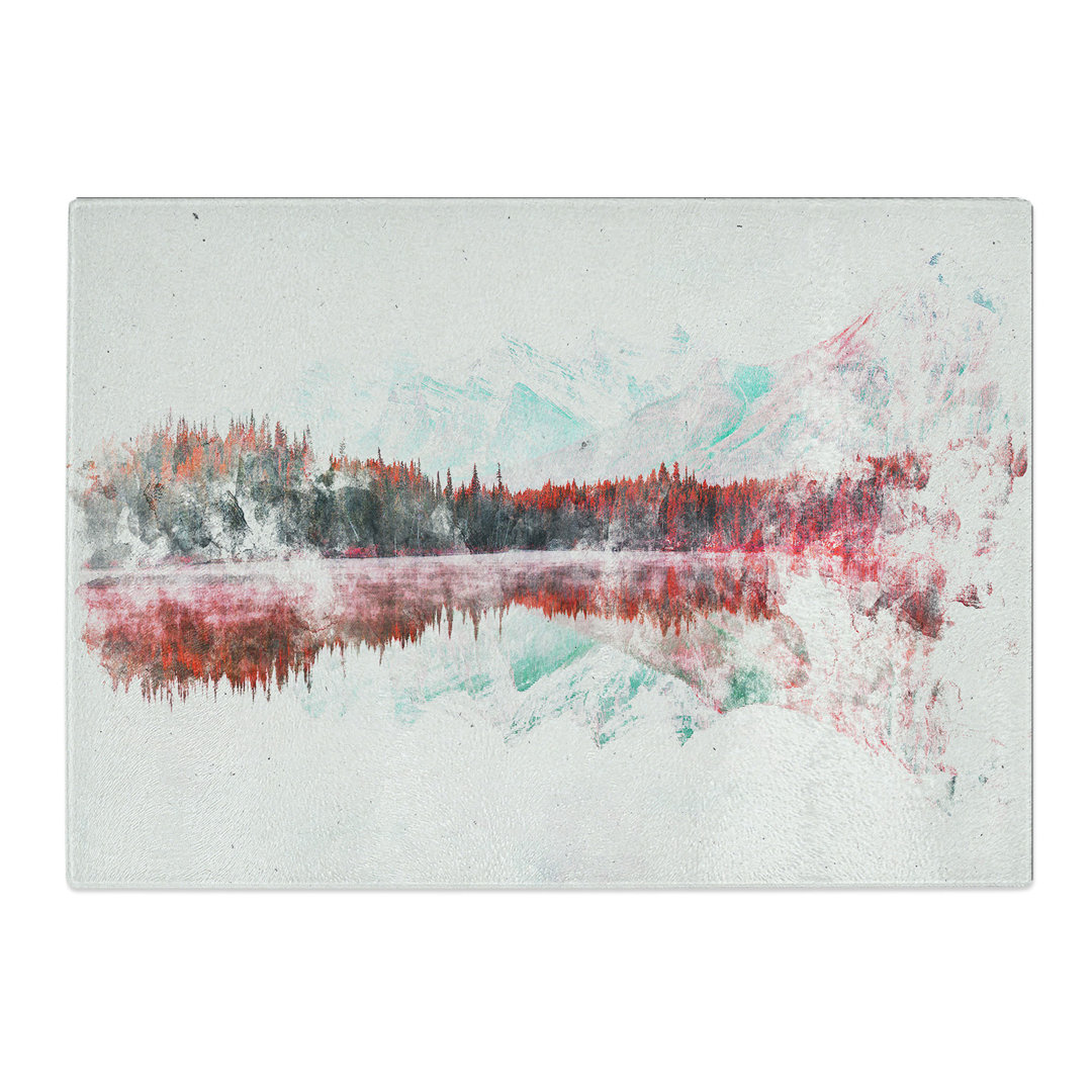 Tempered Glass Lake Reflection Chopping Board