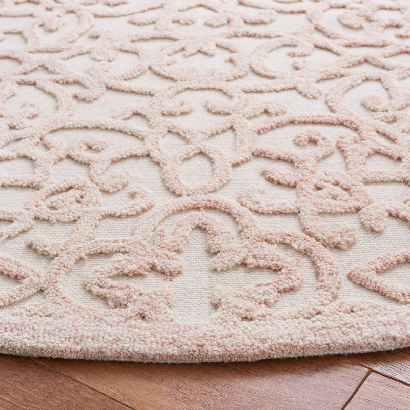 Tapis Â« Trace Â» en laine et coton, tuftÃ© Ã  la main, Rond 6 pi