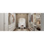 Meuble-lavabo triple à miroir blanc avec rangement à 6 tiroirs, tabouret à pieds en bois moelleux et pleine longueur pour les tiroirs de la chambre à coucher, décor de siège