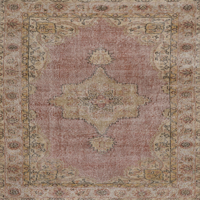 Tapis beige/gris traditionnel Shawver, Carré 3 pi