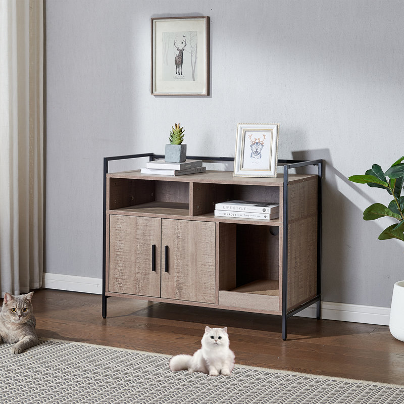 Enceinte de litière brune moderne