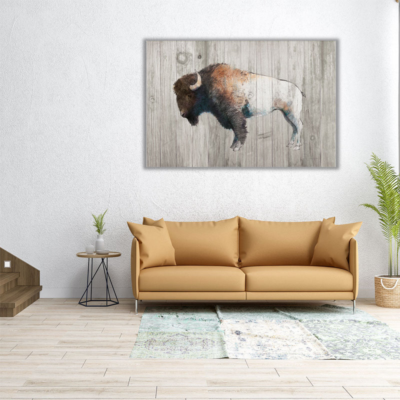 «Colorful Bison», impression sur toile, H 20 po x l 30 po