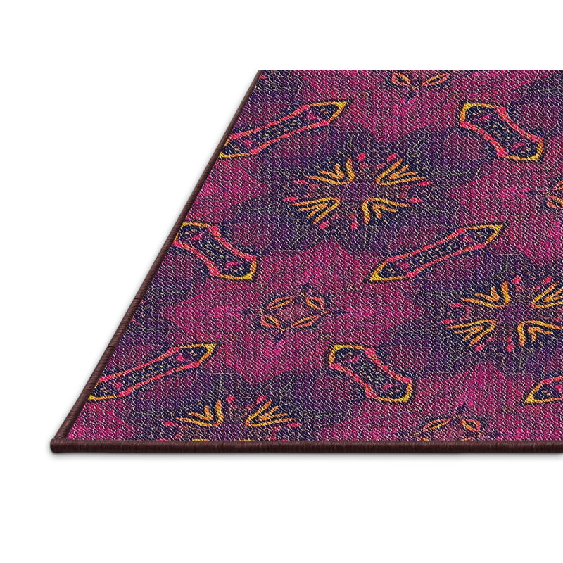 Tapis mauve/brun à motifs Klutsch, Rectangle 2 pi x 3 pi