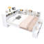 Lit de jour pleine grandeur avec armoires de rangement, armoire à chaussures et ports USB, blanc-1000498641