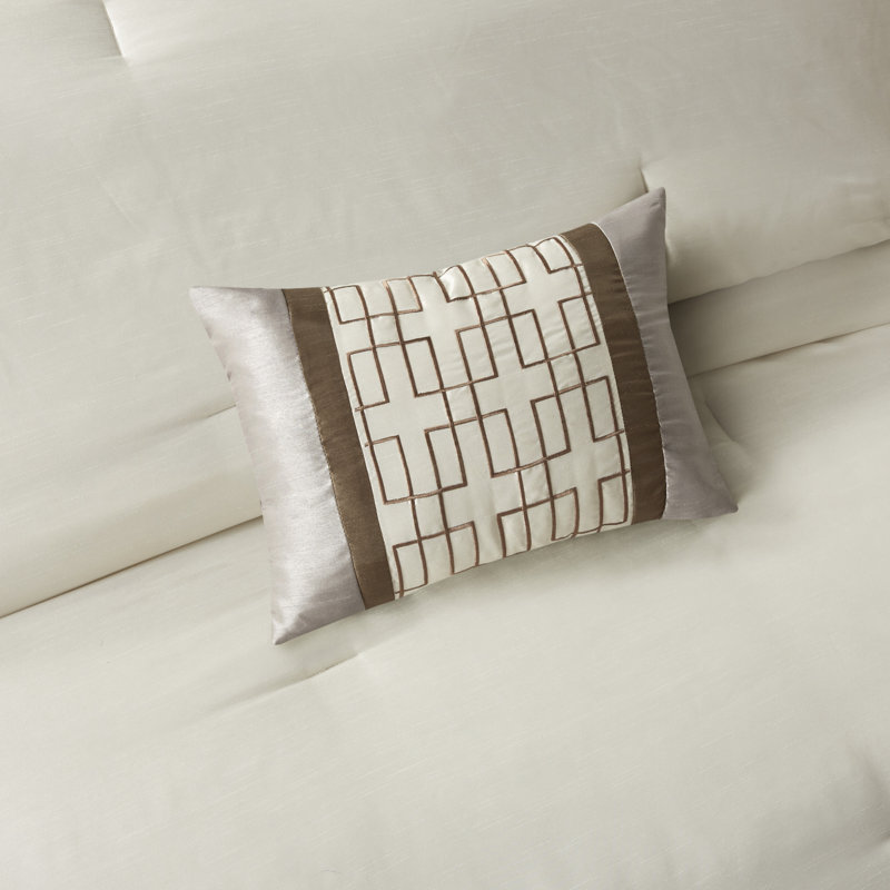 King Taupe and Brown Microfiber 7-Piece Comforter Set