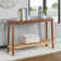 Alisma Console Table - Calais Collection 48-Inch Entryway Table with Woven Shelf - Solid Acacia Wood Modern Sofa Table