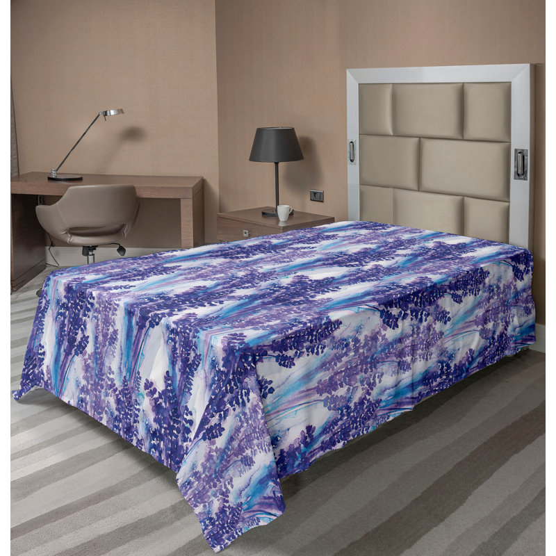 Drap plat Ambesonne Lavender, Drap plat pour lit simple