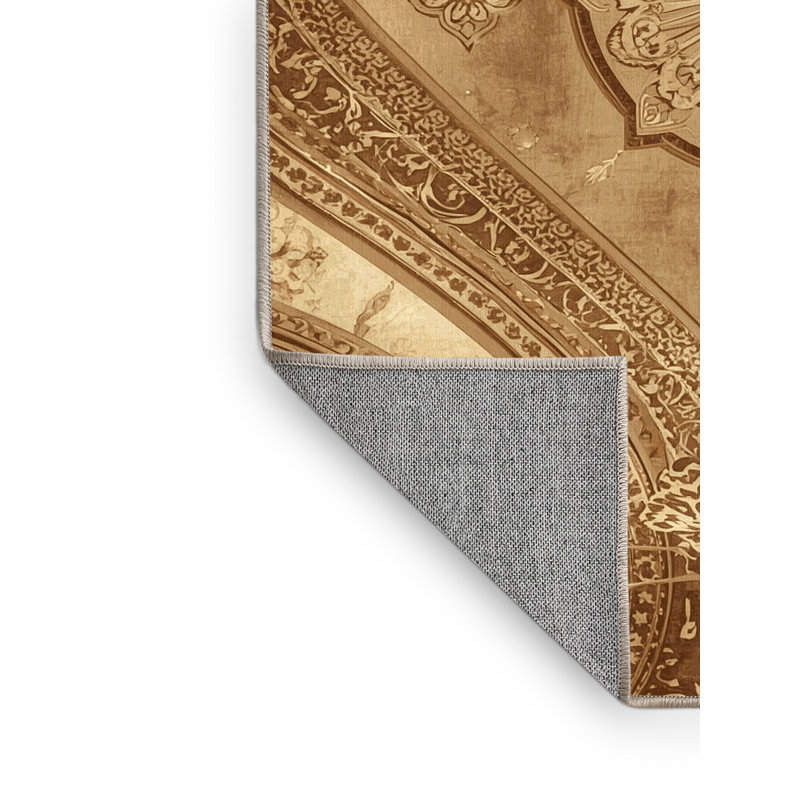 Tapis oriental beige / beige délavé à la machine Bergland, 5 x 8