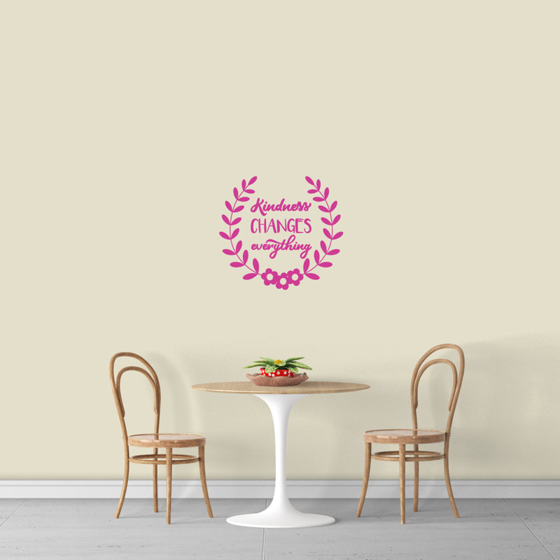 Décalcomanie murale gentillesse change tout, Rose vif